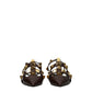 Brown Leather Flat Sandals