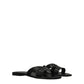 Black Leather Slippers Sandals