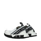 White Fabric Chunky Sneakers