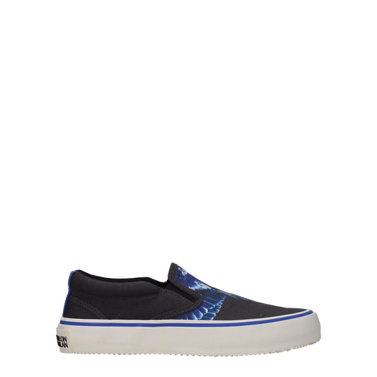 Black Fabric Slip-On Loafers