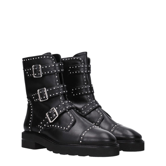Black Leather Ankle Boots