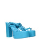Light Blue Leather Platforms