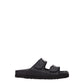 Black Leather Slippers Sandals