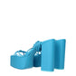 Light Blue Leather Platforms