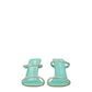 Green Leather Stiletto Heels Sandals