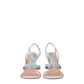Multicolor Leather Stiletto Heels Sandals