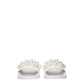 White Leather Slippers Sandals