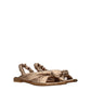 Gold Leather Flat Sandals
