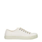 White Fabric Low Tops