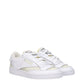 White Fabric Low Tops