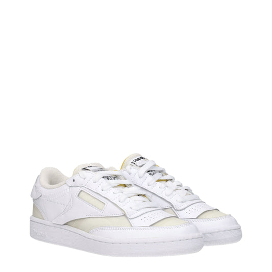 White Fabric Low Tops
