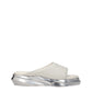Gray Leather Slippers Sandals
