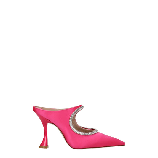 Pink Satin Stiletto Heels Sandals