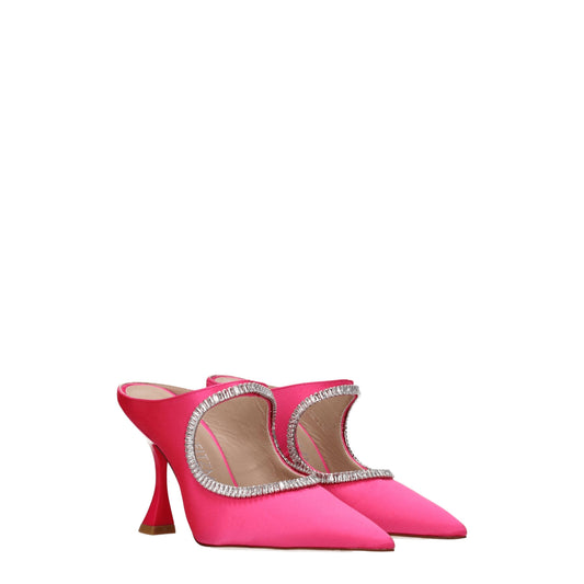 Pink Satin Stiletto Heels Sandals