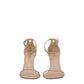 Pink Leather Stiletto Heels Sandals