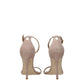 Pink Leather Stiletto Heels Sandals