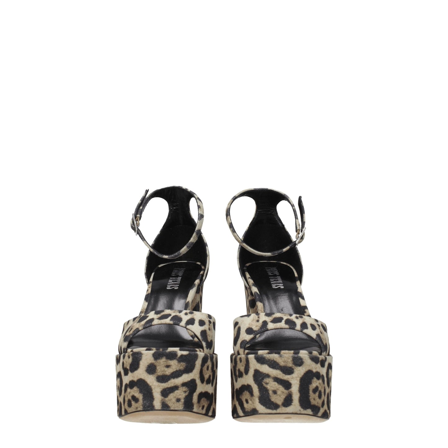Beige Leather Platforms