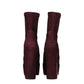 Purple Leather Ankle Boots