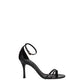 Black Leather Stiletto Heels Sandals