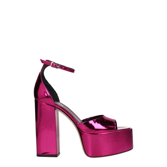Pink Leather Platforms