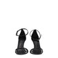 Black Leather Stiletto Heels Sandals