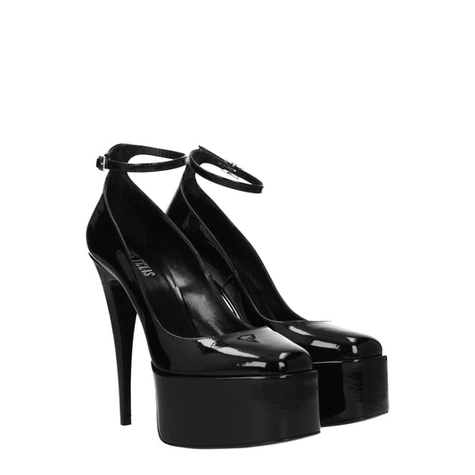 Black Leather Platforms Pumps