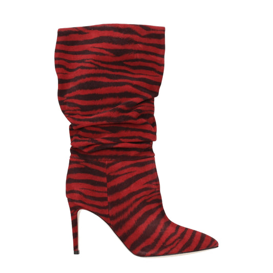 Red Leather Ankle Boots