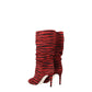 Red Leather Ankle Boots