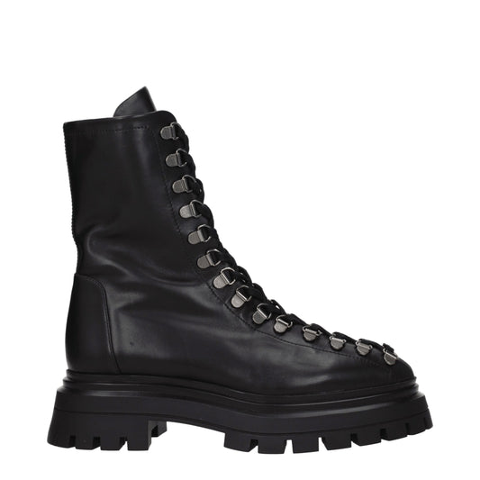 Black Leather Ankle Boots