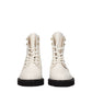 White Leather Ankle Boots