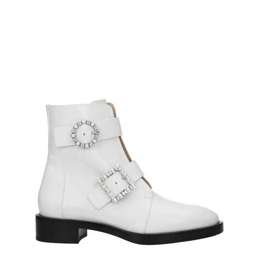 White Leather Ankle Boots