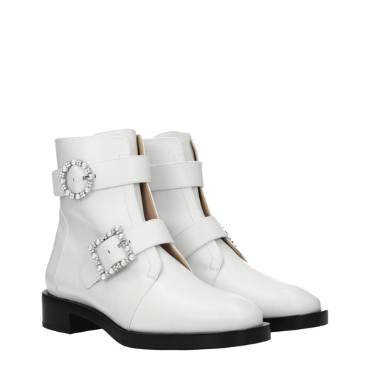 White Leather Ankle Boots