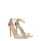 Gold Leather Stiletto Heels Sandals