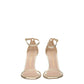 Gold Leather Stiletto Heels Sandals