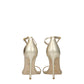 Gold Leather Stiletto Heels Sandals
