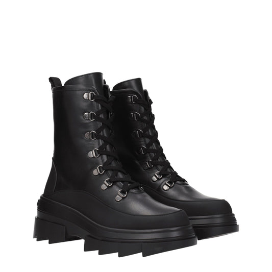 Black Leather Ankle Boots