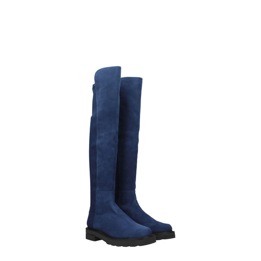Blue Leather Over The Knee