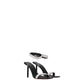 Black Crystals Stiletto Heels Sandals