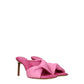 Pink Leather Stiletto Heels Sandals
