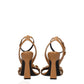Brown Leather Stiletto Heels Sandals