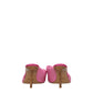 Pink Leather Stiletto Heels Sandals
