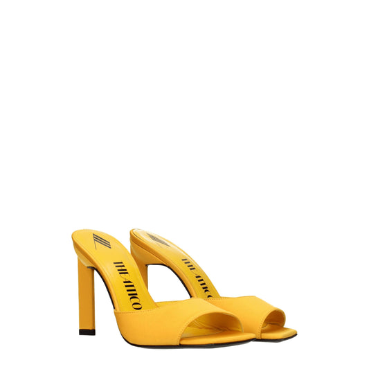 Orange Satin Stiletto Heels Sandals