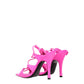 Pink Leather Stiletto Heels Sandals
