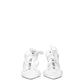 White Leather Stiletto Heels Sandals