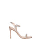 Pink Satin Stiletto Heels Sandals