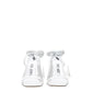 White Leather Stiletto Heels Sandals