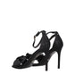 Black Satin Stiletto Heels Sandals