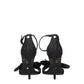 Black Satin Stiletto Heels Sandals