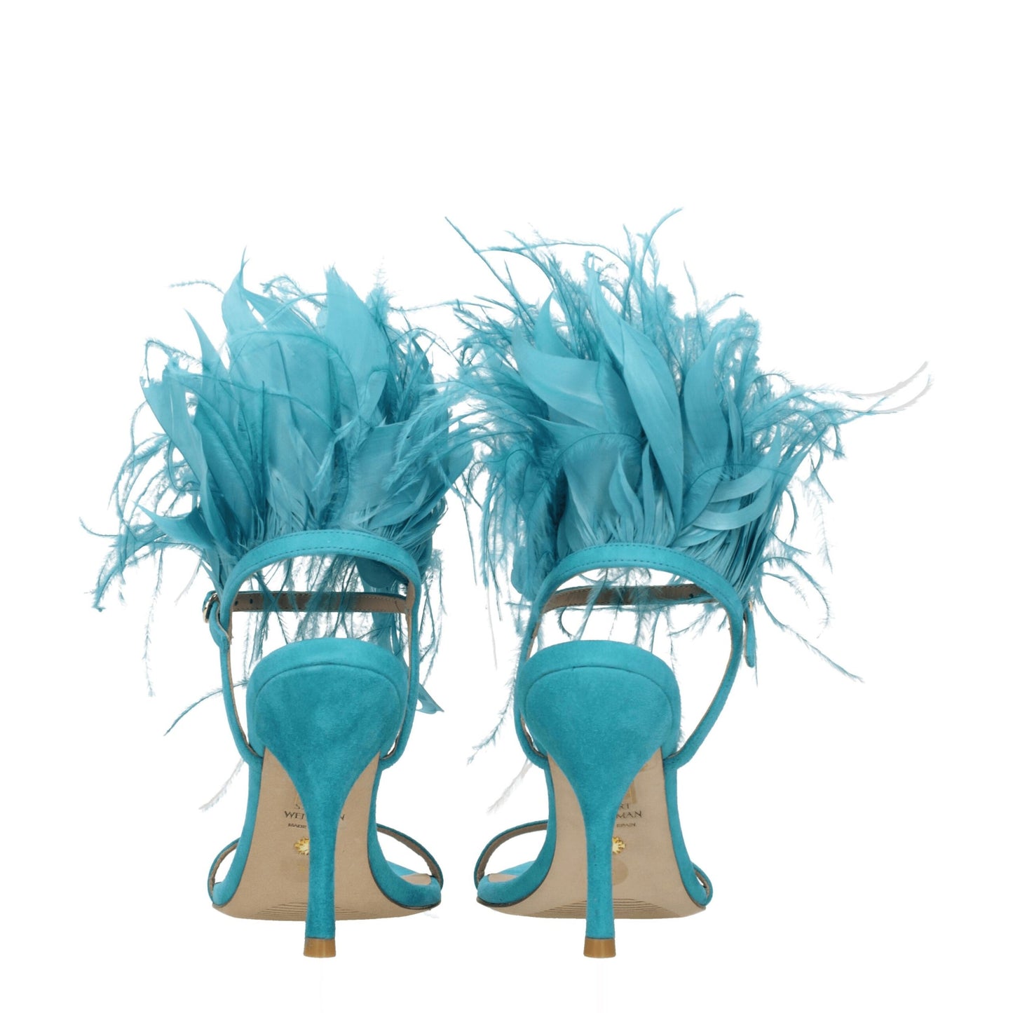 Green Leather Stiletto Heels Sandals