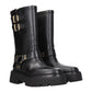 Gold Leather Ankle Boots